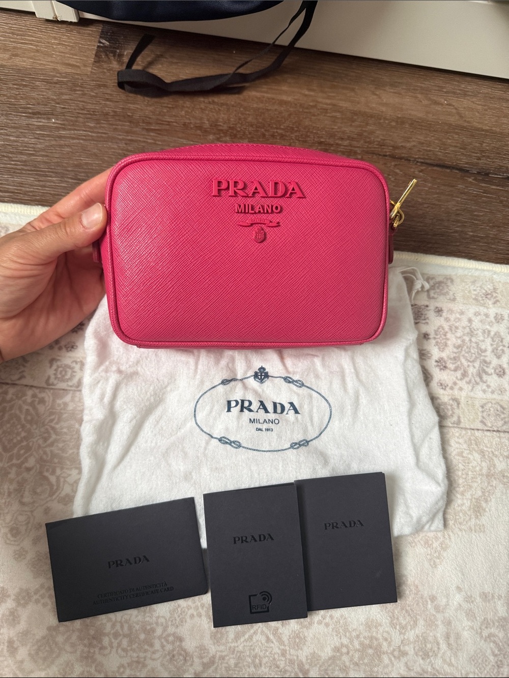 Prada Saffiano leather camera bag